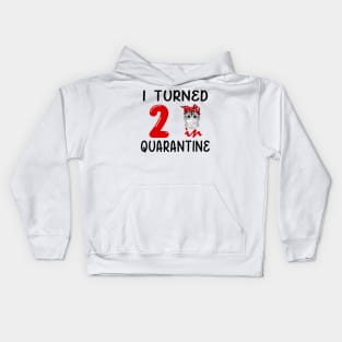 I Turned 2 In Quarantine Funny Cat Facemask Kids Hoodie